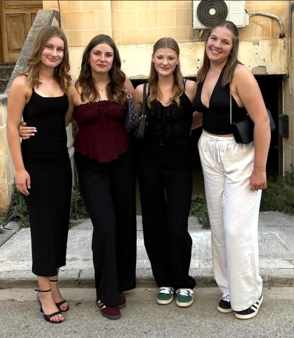  Four participants in the Malta study abroad program