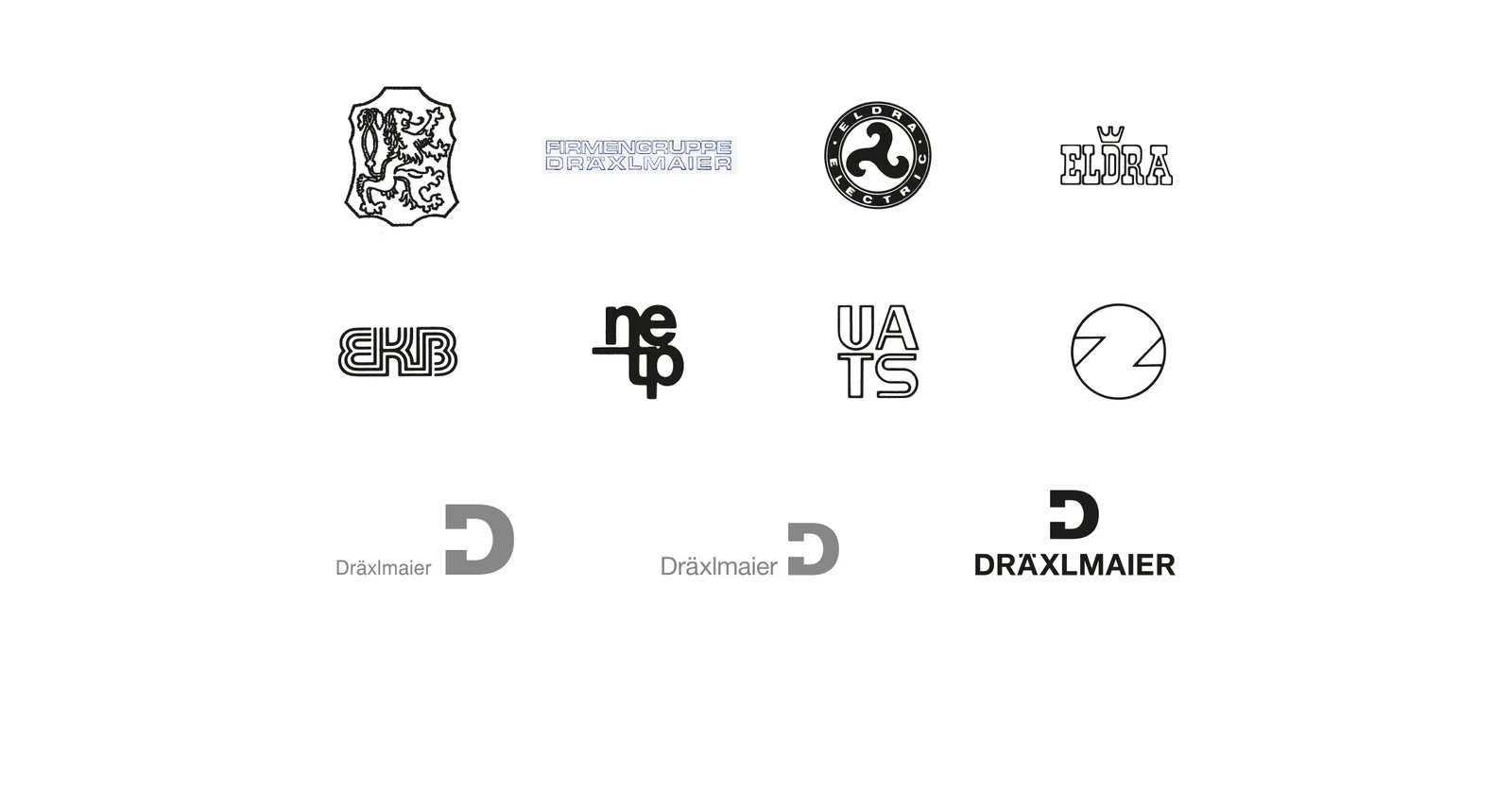 Presentation of the history of the DRÄXLMAIER logos.