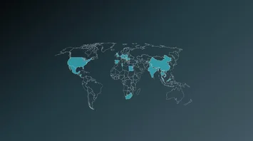 Dark World map with markings that show DRÄXLMAIER locations.