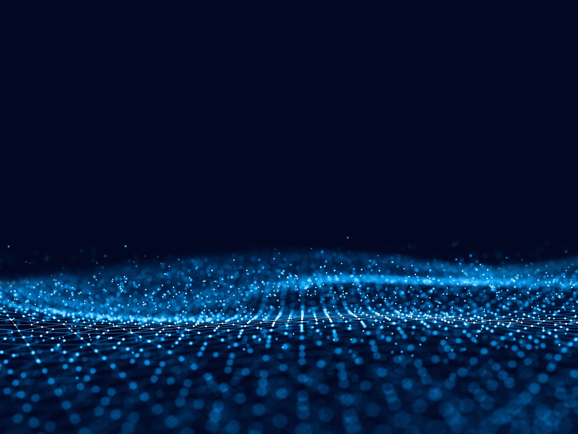 Ein abstraktes Design mit geschwungenen Linien in Blau- und Grüntönen auf schwarzem Hintergrund.