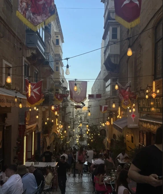 Decorated alley in Malta's capital city, Valletta